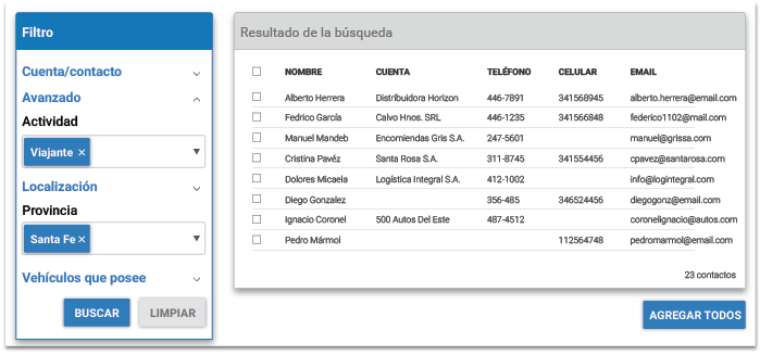 Campaña enfocada en leads y clientes en el CRM